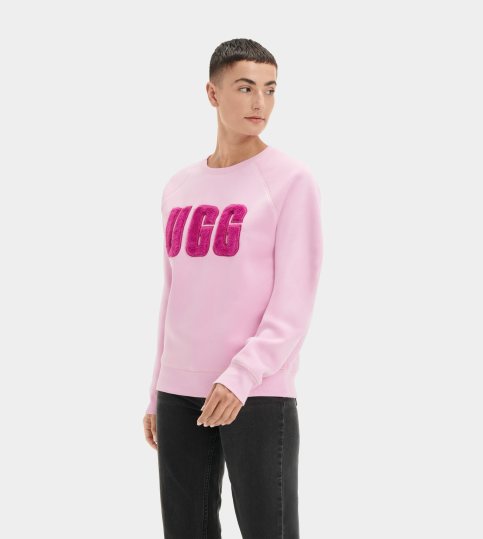Ugg fuzzy logo crewneck sweatshirt online